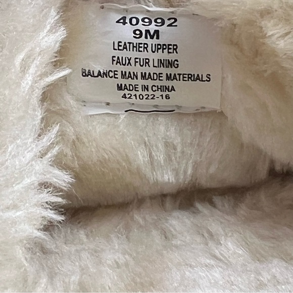 Minnetonka Sunflower Slide Slip On Slippers Leather /faux Fur Women Shoe Sz. 9 - Picture 4 of 5